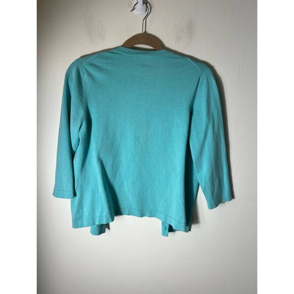 Ann Taylor Teal Blue Long Sleeve Button Up Cardigan Sz S - Picture 2 of 3